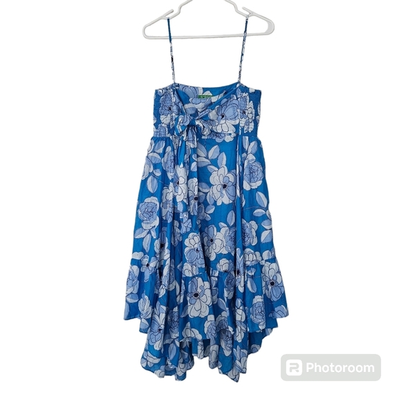 J. Crew Re-Imagined Convertible Beach dress blue peony size M - Picture 3 of 9